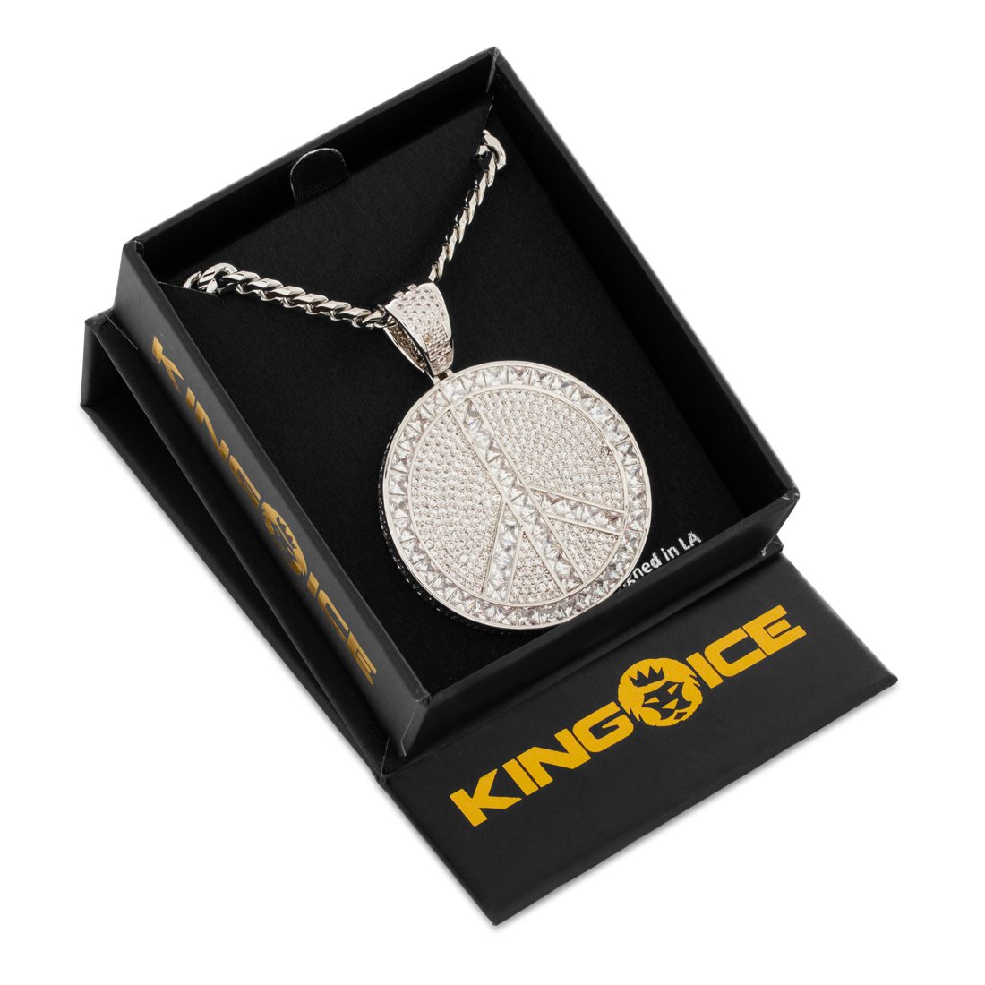 Peace and Love Medallion Necklace in by King Ice