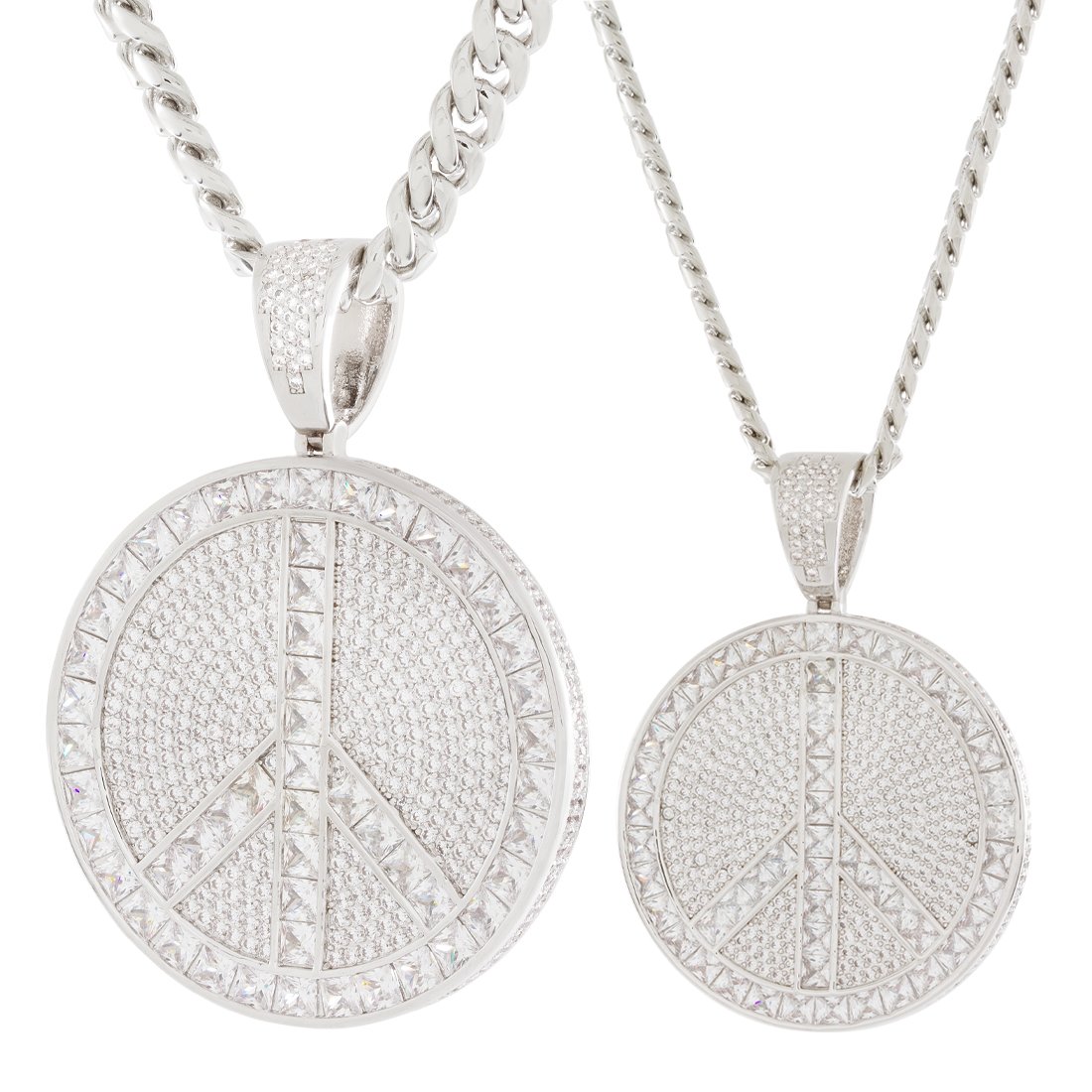 Peace and Love Medallion Necklace in by King Ice