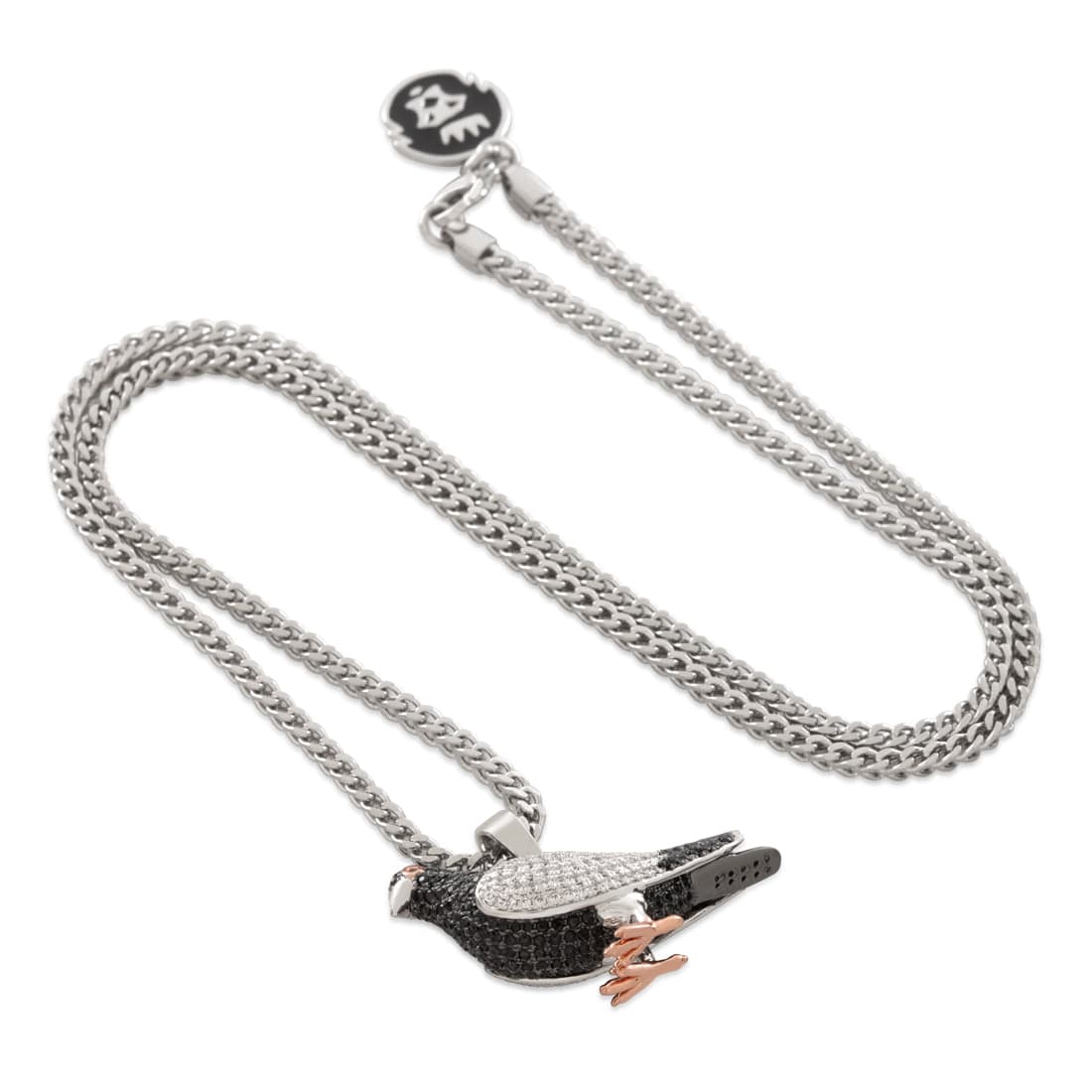 Pigeon Necklace  in  White Gold by King Ice