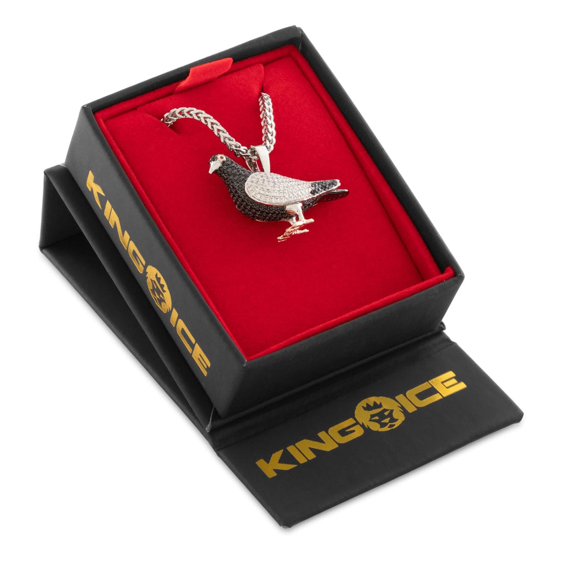 Pigeon Necklace in White Gold by King Ice