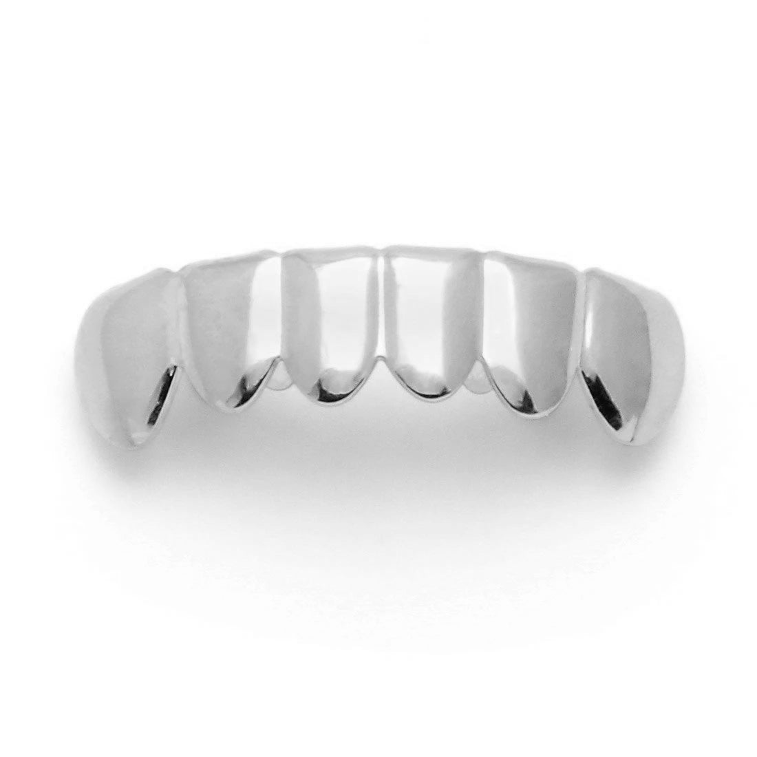 Platinum Plain Top Grillz in White Gold by King Ice