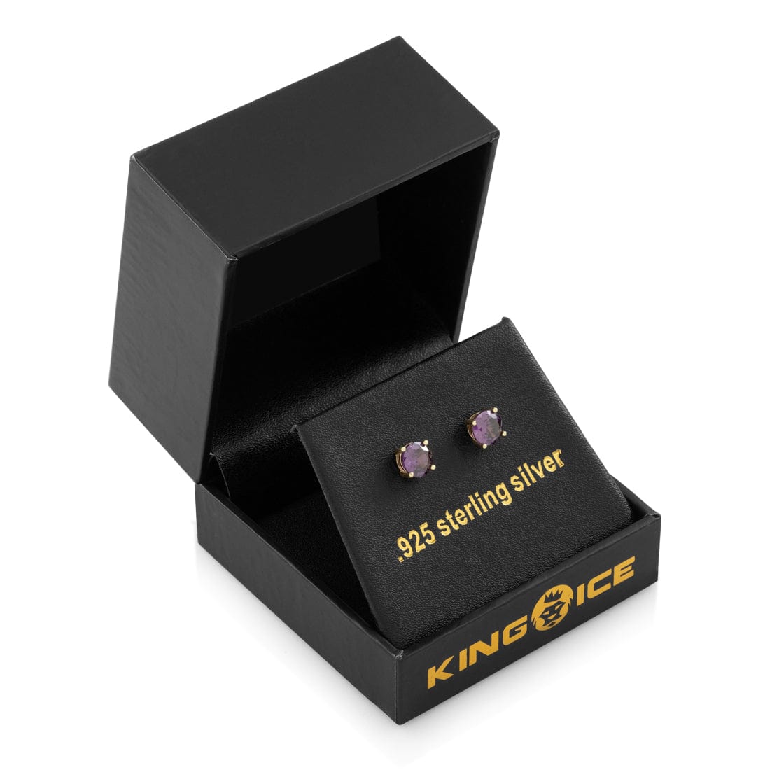 Purple Brilliant-Cut Stud Earrings in by King Ice