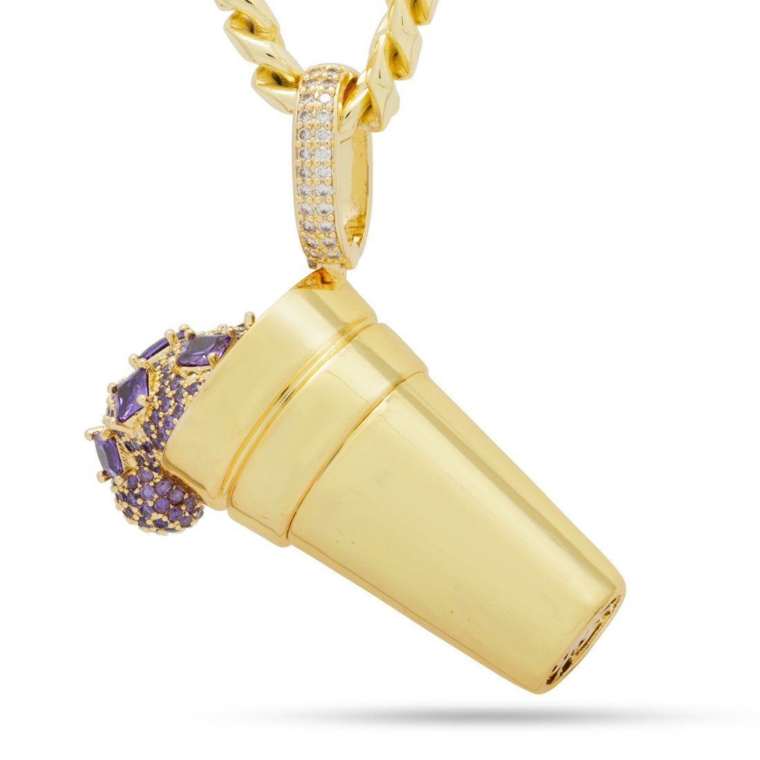 Purple Drank Necklace in 14K Gold / 2.4" by King Ice