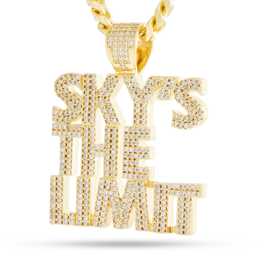 Sky's The Limit Necklace in Gold Plated / 14K Gold / 2" by King Ice