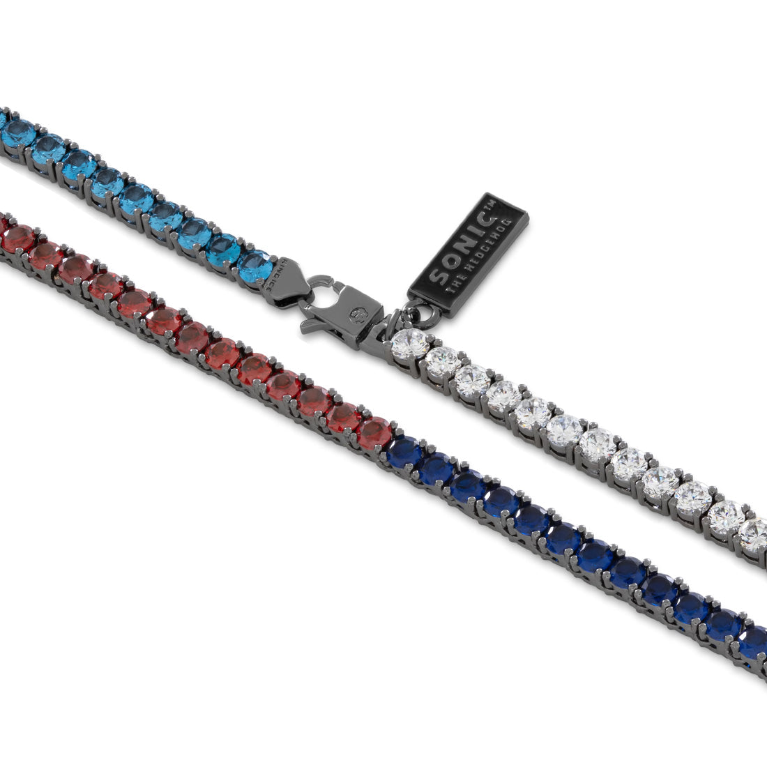 Sonic the Hedgehog x King Ice - 4mm Chaos Emerald Tennis Chain in by King Ice