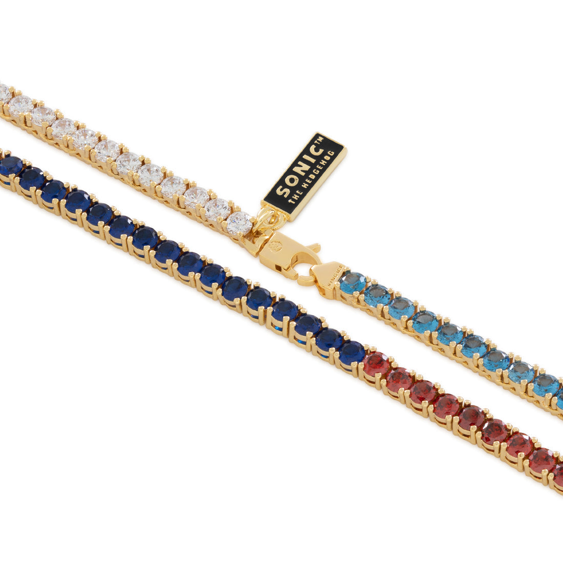 Sonic the Hedgehog x King Ice - 4mm Chaos Emerald Tennis Chain in by King Ice