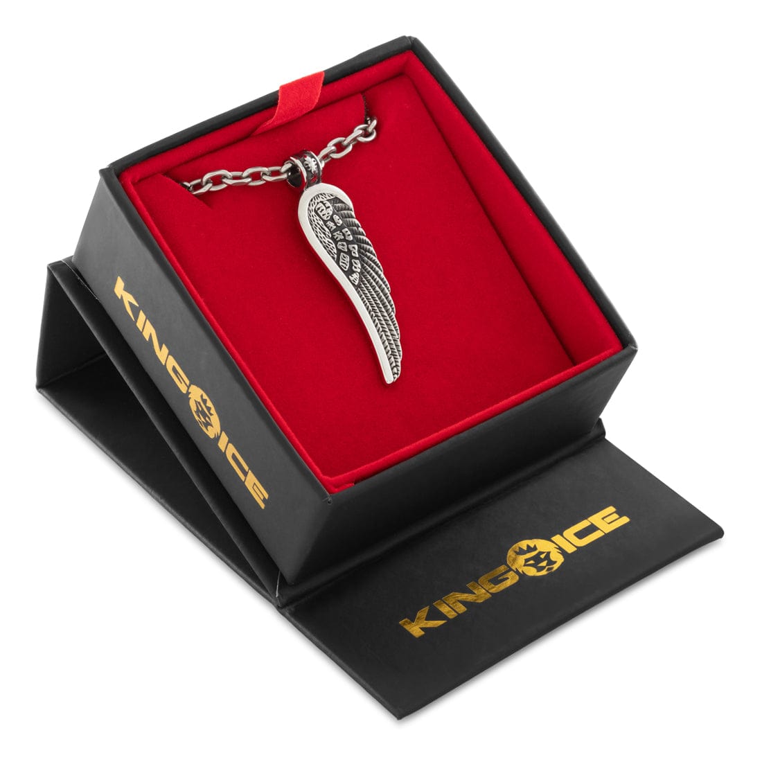 Split-Single Wing Necklace  in  2.2" by King Ice