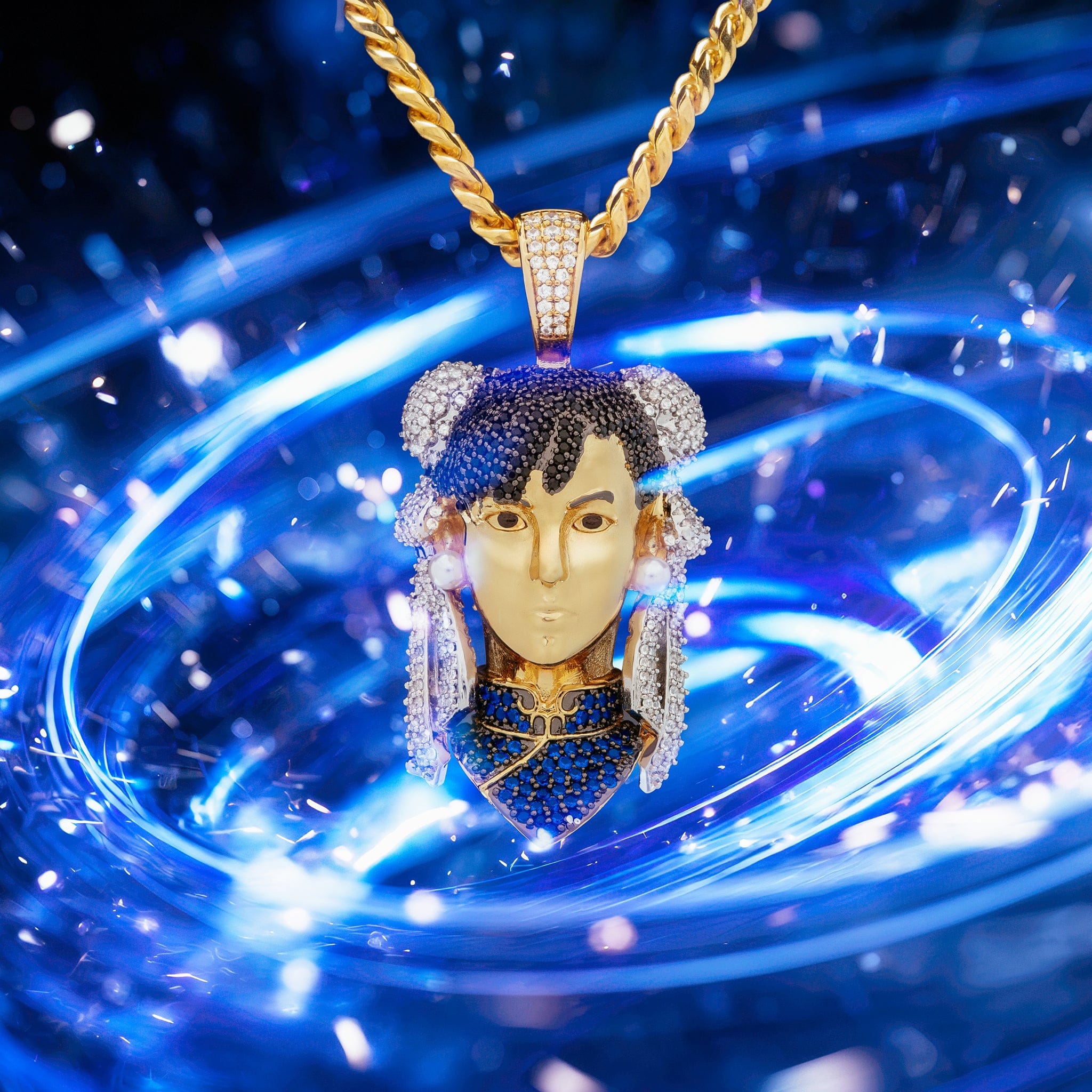 Street Fighter x King Ice - Chun-Li Necklace in 1" by King Ice