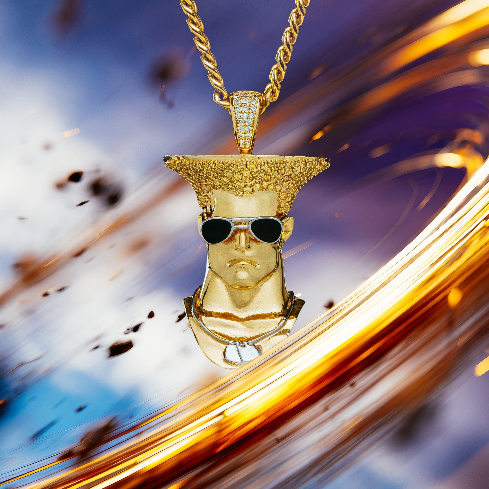 Street Fighter x King Ice - Guile Necklace in 1" by King Ice