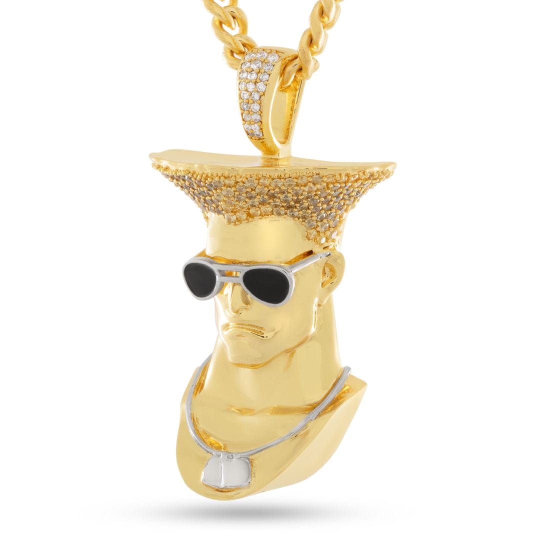 Street Fighter x King Ice - Guile Necklace  in  2.1" by King Ice