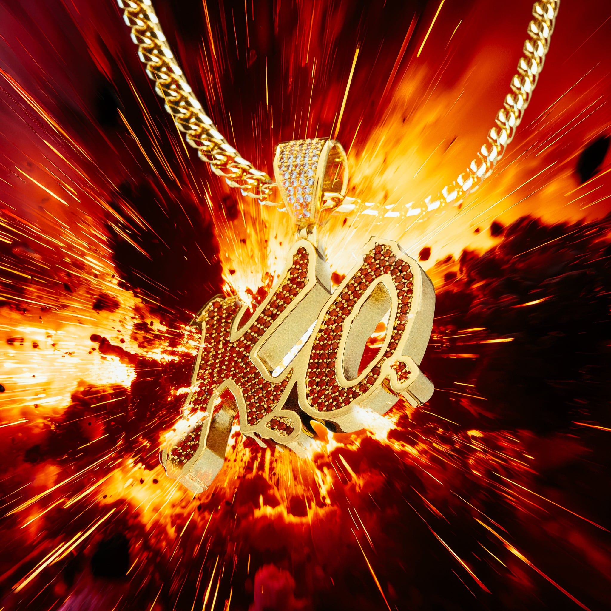 Street Fighter x King Ice - K.O. Necklace in 1" by King Ice