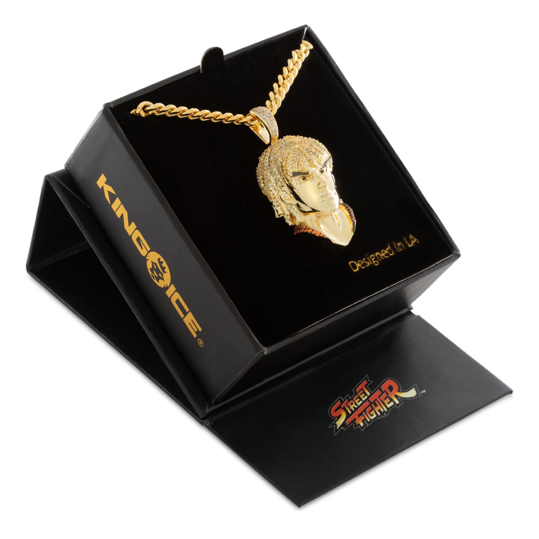 Street Fighter x King Ice - Ken Masters Necklace  in  2.1" by King Ice