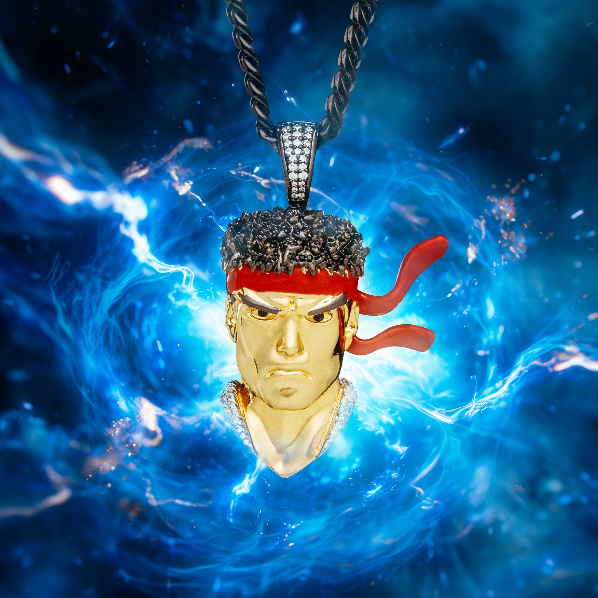 Street Fighter x King Ice - Ryu Necklace  in  2.1" by King Ice