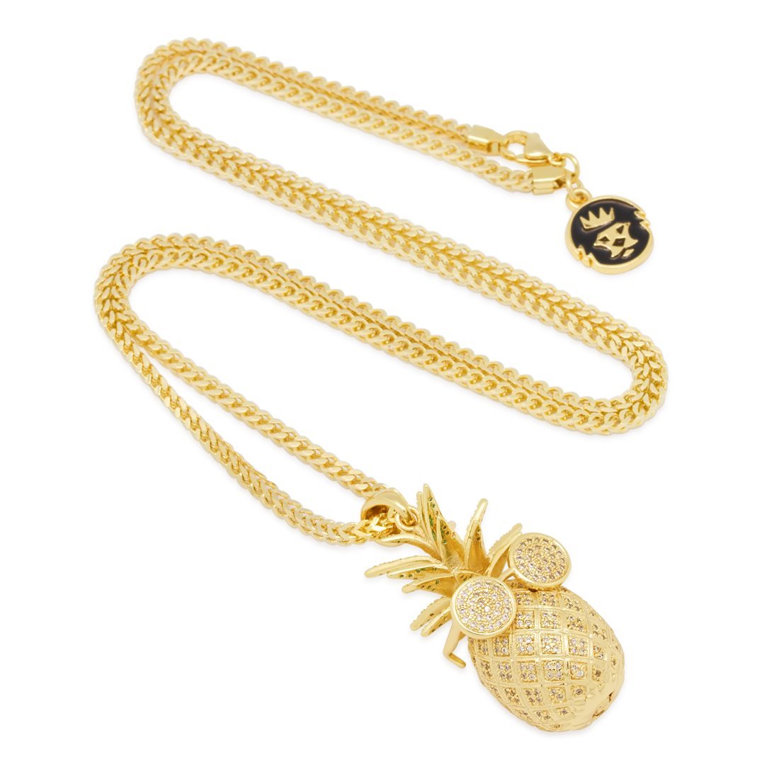 Stunnin' Pineapple Necklace in 14K Gold / 1.9" by King Ice