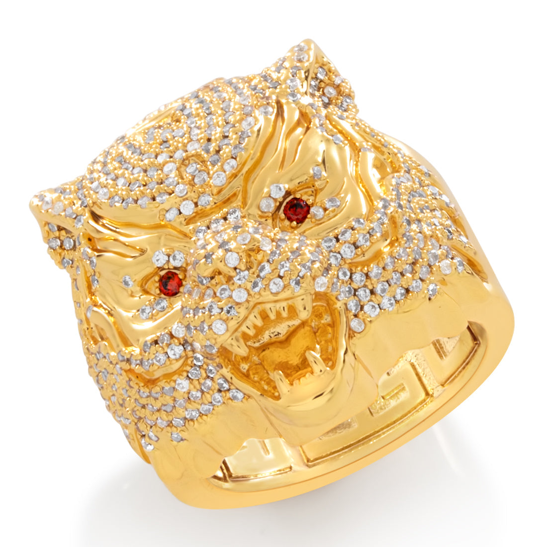 Wu-Tang x King Ice - 28mm Tiger Style Ring in Gold Plated / 18K Gold / 7 by King Ice